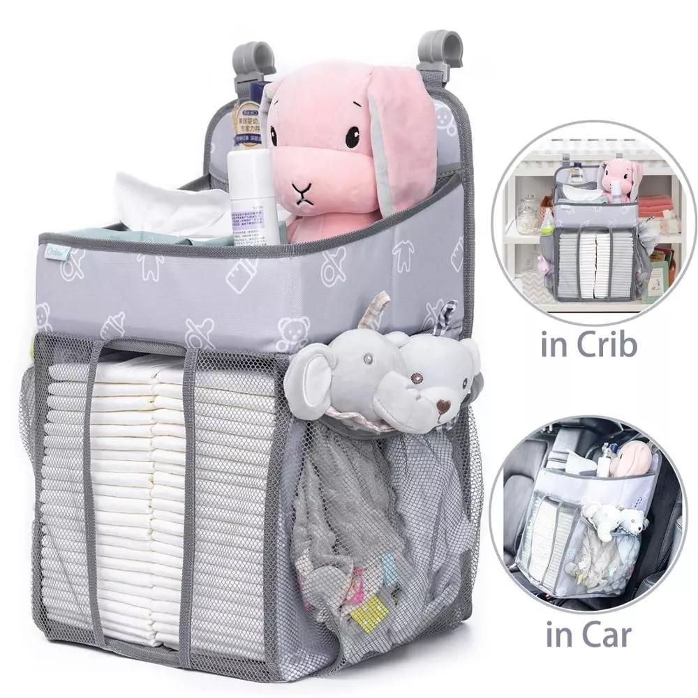 Baby Crib Hanging Storage Bag Portable Diaper